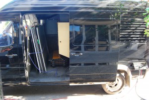 Film silenced generator van – storage bay Film silenced generator van - storage bay