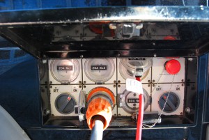 Film silenced generator van - output panel