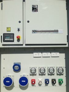 Film silenced generator truck - output panel